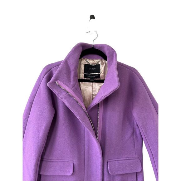 J.Crew Italian Stadium Cloth By Nello Gori Wool Blend Cocoon Coat Purple Size 2 - Picture 4 of 7